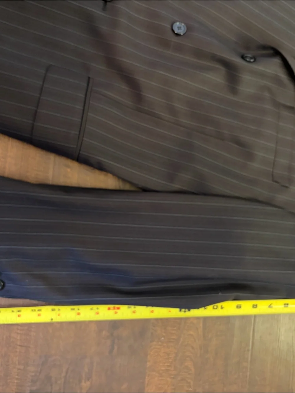 Ermenegildo Zegna Trofeo Suit Jacket Blazer Brown Pinstripe 40L/42R